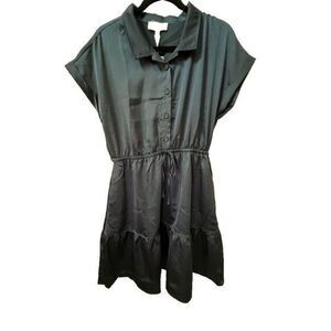 Elegant Black Button-Down Dress